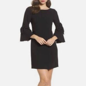 Eliza J Elegant Black Bell Sleeve Dress